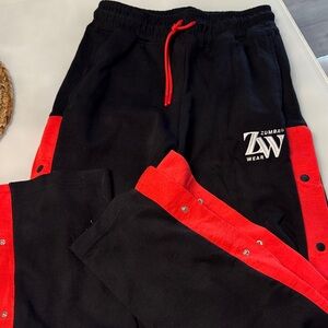 Zumba Fitness Black and Red Snap Pants